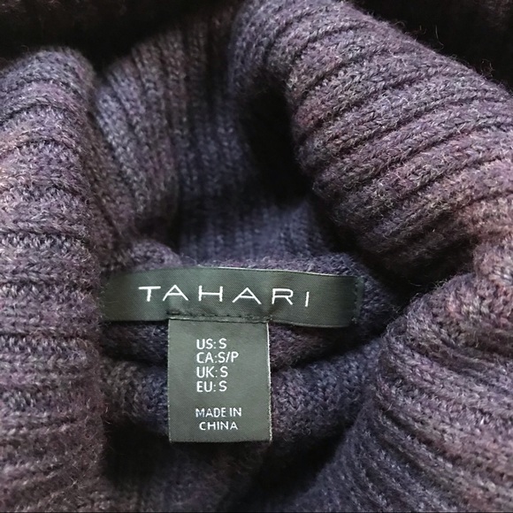 Tahari merino wool dark purple sweater size small - Picture 2 of 4